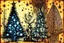 Placeholder: Christmas tree with ornaments and candles, sparkling sticks caricature in ochre and hydrangeas, looking skyward in wonder, nostalgia, battery corrosion, starry sky, garden, Mercury Glass patina, topographic lines, Art Brut, moody, somber, desaturated colors, in the style of Paul Klee, Arthur Rackham double exposure waterfall, reflection, sunrise, Misty morning smooth intricate high definition beautiful lighting pencil sketch watercolor polished warm light