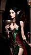 Placeholder: Pale elf with black hair holding a goblet of wine