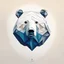 Placeholder: shape of a bear, low poly 2D letterpress style, minimalistic high contrast pencil art