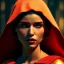 Placeholder: Head to shoulder portrait little red riding hood, by tim burton, cinematic lighting, Hyperrealism, 8k uhd, depth of field, photography, unreal engine, octane render, raytracing, cgi, lumen reflections, cgsociety, ultra realistic, volumetric fog, insanely detailed, intricate golden ratio