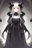 Placeholder: a young gothic demon girl with horns