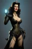 Placeholder: Ava Gardner as evil queen in black leather, busty, cleavage, curvy, angry, stern look. character design by cory loftis, fenghua zhong, ryohei hase, ismail inceoglu and ruan jia. unreal engine 5, artistic lighting, highly detailed, photorealistic, fantasy