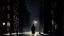 Placeholder: In the shadows of a dimly lit city street at night, a lone figure emerges, illuminated by a flickering streetlamp. The mysterious silhouette of a cloaked individual, their features obscured by darkness, stands at the center of the scene. This haunting image, reminiscent of a captivating painting, captures the essence of solitude and intrigue. Every detail is intricately highlighted, from the subtle play of light and shadow on the figure's face to the atmospheric glow of city lights in the backgr