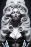 Placeholder: Pamela Anderson as evil queen in black leather, leather, busty, cleavage, angry, stern look. character design by cory loftis, fenghua zhong, ryohei hase, ismail inceoglu and ruan jia. unreal engine 5, artistic lighting, highly detailed, photorealistic, fantasy