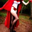 Placeholder: flirty, gorgeous red riding hood touching me