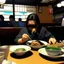 Placeholder: Udon Hotel Restaurant 90s photo man eating