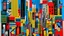 Placeholder: A metropolis made out of jazz instruments painted by Stuart Davis