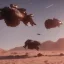 Placeholder: Armored Core machine robot fights another Armored Core fly in the sky in the desert with the ocean where you can see the space in the sky with the twilight on the horizon, 4k resolution