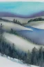 Placeholder: Rolling hills, lake, winter, snow, sunrise Modifiers: smooth intricate high definition beautiful lighting pencil sketch watercolor polished warm light watercolor and ink LNF