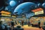 Placeholder: the illustration of an alien market -- signed by Gene Roddenberry