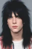 Placeholder: full color image, 1980's yearbook photo, teenager, Mick Mars, 14 years old, Motley Crue, photorealistic, --ar 9:16 --style raw