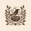 Placeholder: a coffee bean shaped logo with birds