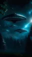 Placeholder: UFOs Flying Through Mysterious Space