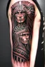 Placeholder: long haired warrior with tribal tattoos and cloak