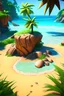 Placeholder: Fortnite jungle beach sand and water