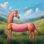 Placeholder: a pink horse like a 19th painting