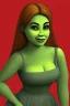 Placeholder: portrait, lady, full body shot, medium shot, style of shrek