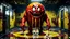 Placeholder: A gritty, full-body shot of an insanely detailed, demonic Pac-Man, who has turned into a caustic-yellow, bloody slime, coming at you down a macabre, claustrophobic hall, Dariusz Zawadzki art style, liminal spaces, horror art, bleeding dungeon background, wet, glossy, horror art, trypophobia, eerie, intricate details, HDR, beautifully shot, hyperrealistic, sharp focus, back lit, 64 megapixels, perfect composition, high contrast, cinematic, atmospheric, moody.