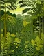 Placeholder: A grayish yellow jungle designed in ancient Greek mosaics painted by Henri Rousseau