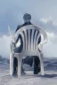 Placeholder: male character sitting on a plastic chair seen from behind, line arts, greyscale