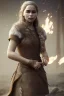 Placeholder: emilia clarke, viking clothes, realistic, unreal engine, cinematic lighting, octane render, particles fire, particles fog, particles smoke,