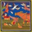 Placeholder: flying holy cow with wings indian painting style