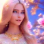 Placeholder: Beautyful smiling young woman, long hair amazing blue eyes, flowers, happy cosmic, bright colors, blue, pink, gold, jewels, realistic, photo real, clear sunny background, highly detailed, high contrast, 8k high definition, unreal engine 5, extremely sharp detail, light effect, sunny light background