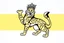 Placeholder: a bobcat in a royal lion position like on flags or crests, vector