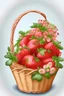 Placeholder: gambarkan bentuk buah strawberry di dalam kerangjang yang indah penuh bunga