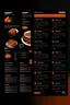 Placeholder: sushi Resturant menu, black and orange,