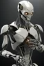 Placeholder: High definition image of a humanoid robot with a stone replacing its heart in its chest