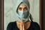 Placeholder: full body portrait of ninja pretty woman yoga weasel semi transparent hypnotic kind eyes in front of mirror