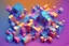 Placeholder: 3D colorful geometric installation, simplistic, studio lighting, C4D, 16k, Behance, Artstation, centered, top down camera, vibrant