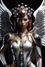 Placeholder: digital photo art,beautiful angel cyborg with body jewelry diamonds,full body