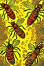 Placeholder: Vintage pop art style of Honey, with bees flying around