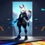 Placeholder: a fox fursona, darker colors, master quality, backlighting, soft lights, full body portrait, in frame, 8k, furry, fur, dark color pallet, robotic arm, cyberpunk, anthropomorphic, perfectly drawn face, well drawn paws