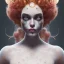 Placeholder: Very beautiful clown girl,beautiful real skin, symmetrical, curl hair, soft lighting, ultra detailed face, concept art, digital painting, looking into camera, octane render, art by artstation