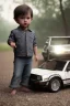 Placeholder:  toddler, dramatic lighting, hyper-realistic, full body, Delorean