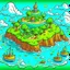 Placeholder: trippy cartoon island