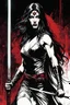 Placeholder: create Elektra Natchios as an arcane, ethereal, otherworldly female Ravnos ancient antediluvian vampire , in the comic book art style of Mike Mignola, Bill Sienkiewicz, John Romita Jr., Leonardo Romero, Simone D'ARMINI, and Jean Giraud Moebius, with highly detailed feminine facial features , finely penciled and inked , dramatic natural lighting