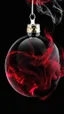 Placeholder: smoke art red and black colours with shiny glass christmas bauble