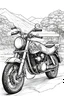 Placeholder: b/w outline art coloring book page, coloring pages, old motorcycle , white background, Sketch style (((((white background))))), only use outline, cartoon style, line art, coloring book, clean line art, Sketch style, line-art