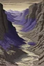 Placeholder: A purple deep canyon with sand painted by Katsushika Hokusai