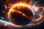 Placeholder: create a wildly imaginative otherworldly, chaotic birth of a planet amidst swirling interstellar gas clouds, highly detailed, digital composite, 8k,