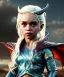 Placeholder: Daenerys Targaryen toddler, dragon, full body, dramatic lighting, angry, hyper realistic,