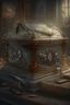 Placeholder: Bosch nightmares paint inf style Title: "silver chests , insanely detailed octane render trending on artstation, 8k artistic photography, photorealistic concept art, soft natural volumetric cinematic perfect light, chiaroscuro, award-winning photograph, masterpiece, oil on canvas, Raphael, Caravaggio, Greg Rutkowski, people, beksinski, Giger