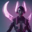 Placeholder: Front avatar image, rabbit mask, cyberpunk Asian woman, black pink color, highly detailed, concept art, smooth, unreal engine 5, god rays, ray tracing, RTX, lumen lighting, ultra detail, volumetric lighting, 3d, finely drawn, high definition, high resolution.