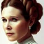 Placeholder: extremely detailed 8k hyperspace wallpaper,complete and photo realistic detailed head to waist stunning photo realistic portrait of carrie fisher as Princess Leia in star wars with photo realistic fine, simple and symetric hair, brown eyes, professional majestic photo realistic painting by Ed Blinkey, Atey Ghailan, by Jeremy Mann, Greg Manchess, Antonio Moro, trending on ArtStation, Intricate, High Detail, Sharp focus, dramatic, by greg rutkowski,