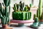 Placeholder: cacti cake in a modern kitchen in sunshine