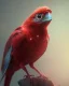 Placeholder: A beautiful portrait of a cyborg bird red color scheme, high key lighting, volumetric light high details psychedelic background